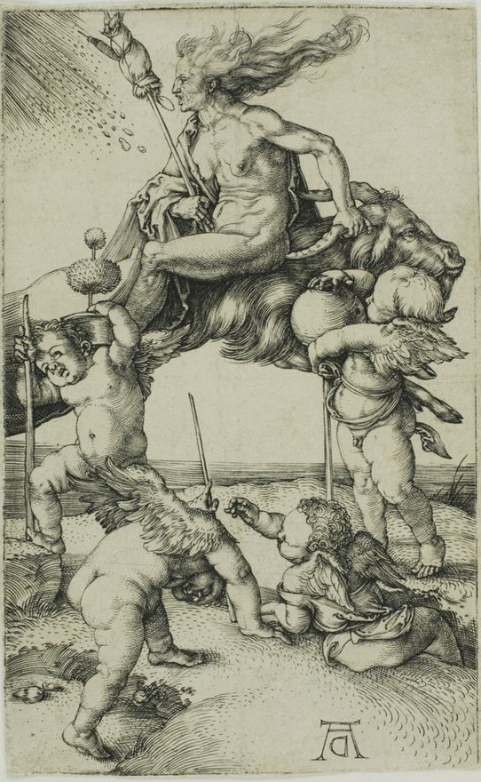 Witch Riding Backwards on a Goat by Albrecht Dürer