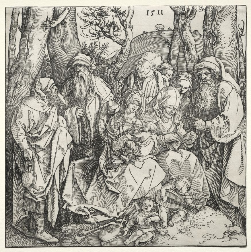The Holy Family with Two Musician Angels by Albrecht Dürer