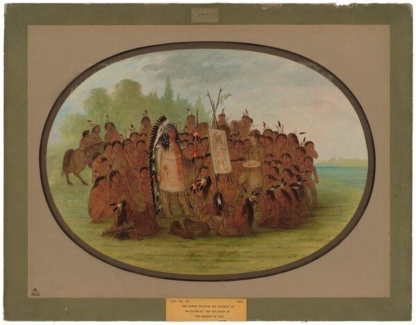 Catlin Painting the Portrait of Mah-to-toh-pa - Mandan by George Catlin