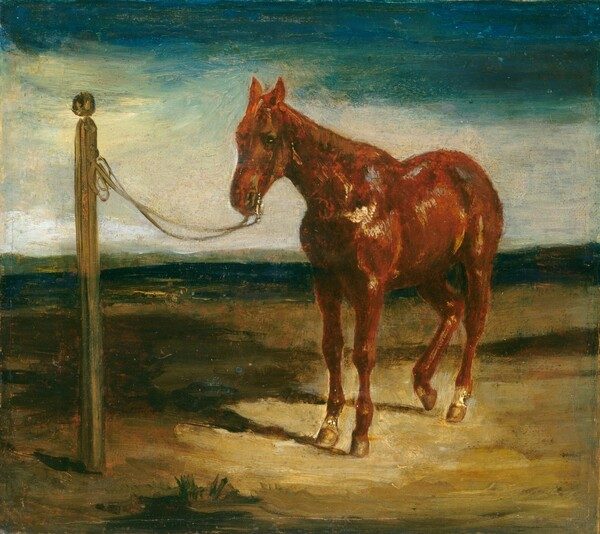 A Horse Hitched to a Post by Eugène Delacroix