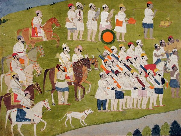 A Bhoti prince prepares for the hunt by Unknown artist