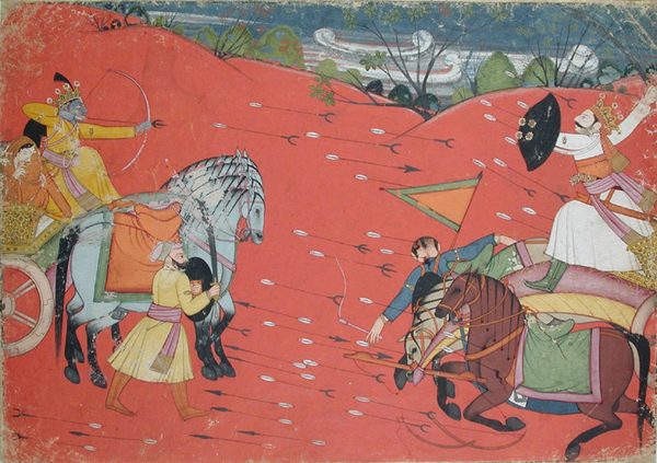 The pursuit of Krishna and Rukmini by Unknown artist