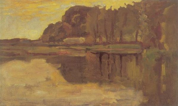 Isolated tree on the Gein: detail study by Piet Mondrian