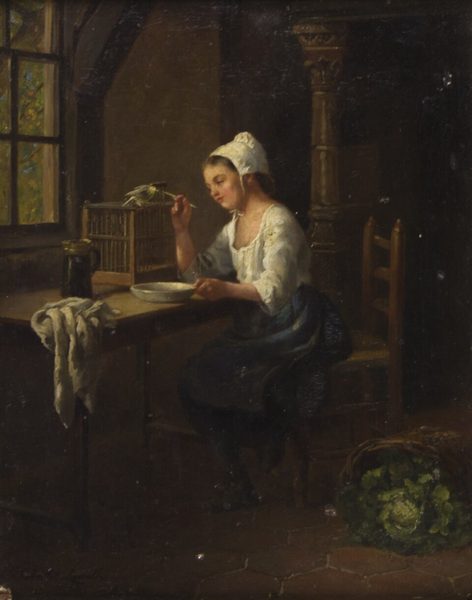 Dutch Interior by Louis-Simon Cabaillot-Lassalle