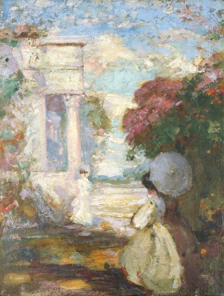 Lyrical Landscape with Two Figures in Nineteenth-Century Dress by Charles Conder